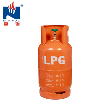Cylindre d&#39;acier au gaz LPG 15KG, bouteille de gaz